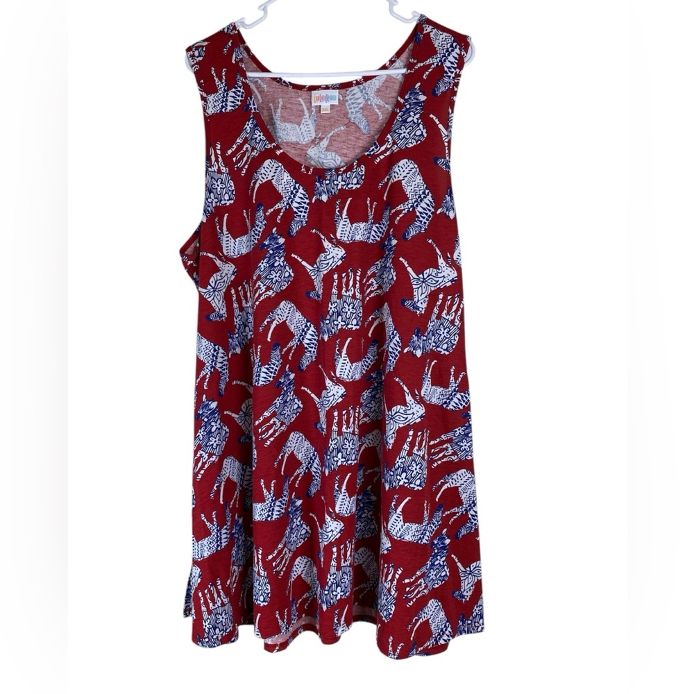 Lularoe Perfect Tank Women’s 3XL Red White Blue Horse Pattern